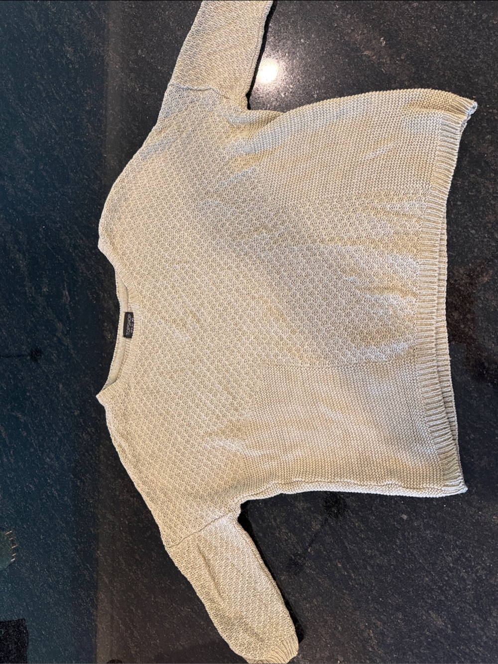 Topshop Sage Green Knit Oversized Sweater, Size 4
